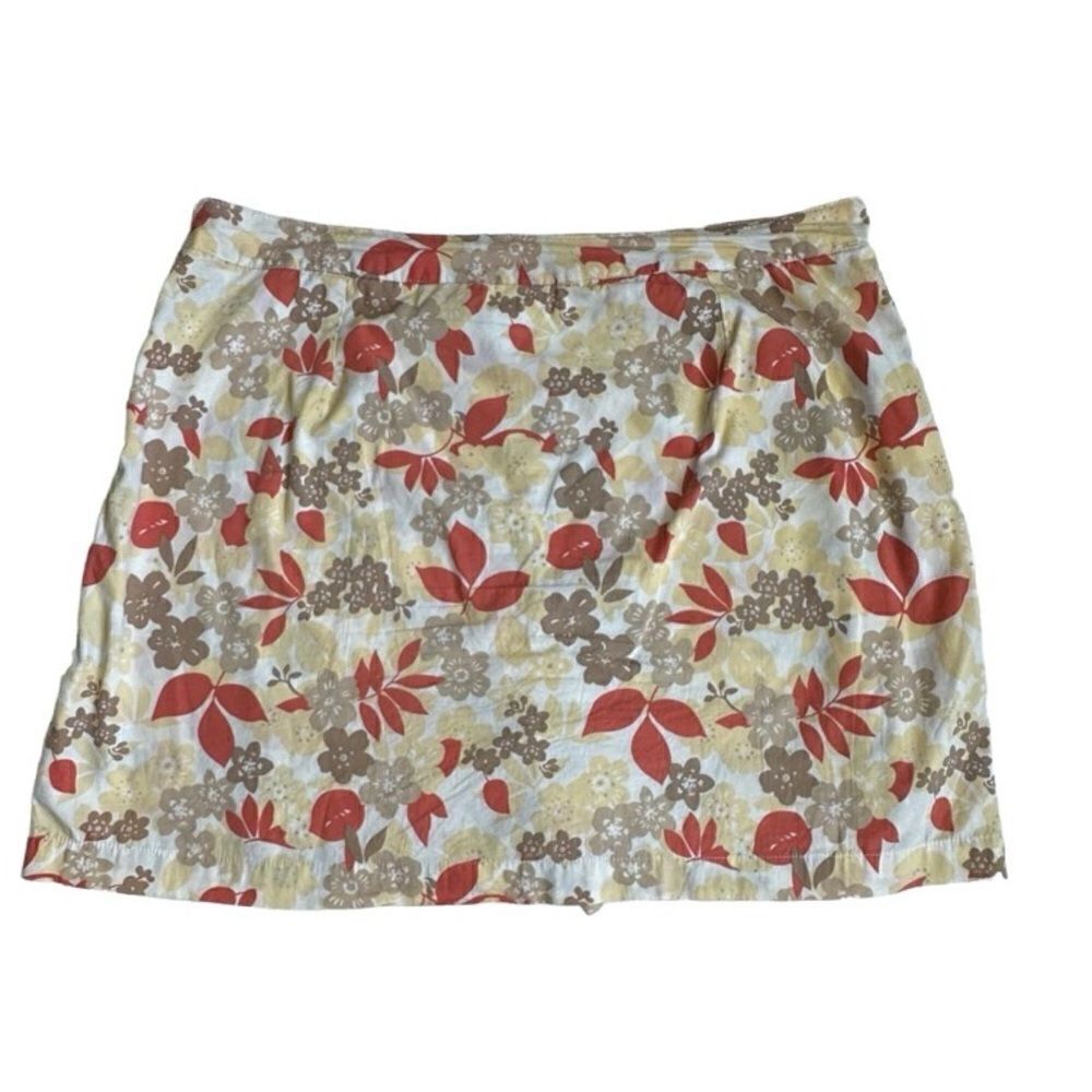White Stag Floral Skort Activewear Casual Golf Tennis 100% Cotton SZ 18